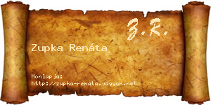 Zupka Renáta névjegykártya
